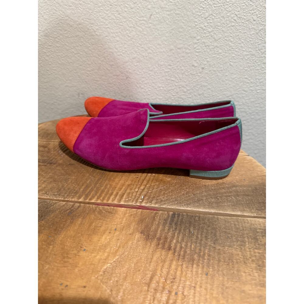 Alberto Gozzi Suede Ballet Flats pink orange size 38 (8) - Picture 3 of 7